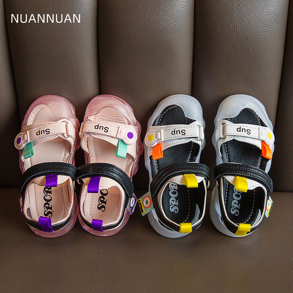 Ежедневни детски сандали с лепенка от еко кожа 