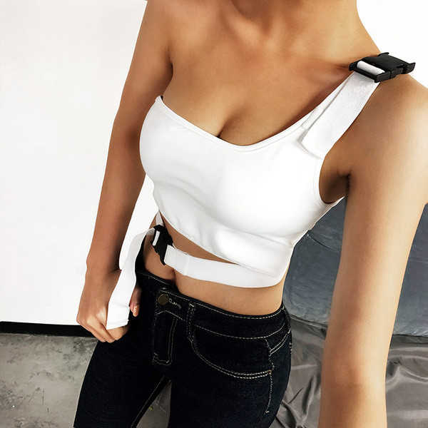 Къс модерен потник с една презрамка