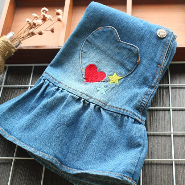 Нов модел детски дънков сукман с презрамки