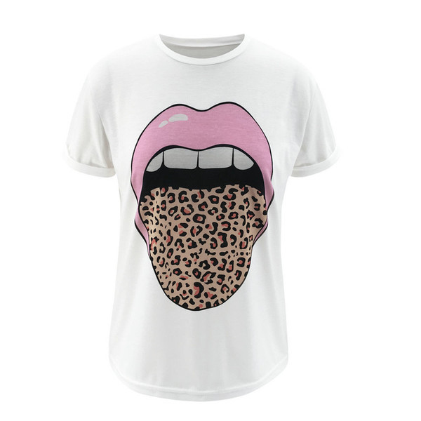 Ежедневна  дамска тениска с апликация и овално деколте 