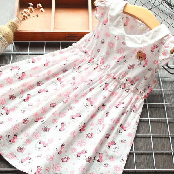 Модерна детска рокля с къс ръкав - разкроен модел