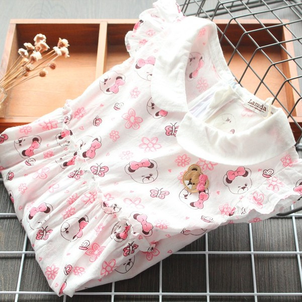 Модерна детска рокля с къс ръкав - разкроен модел