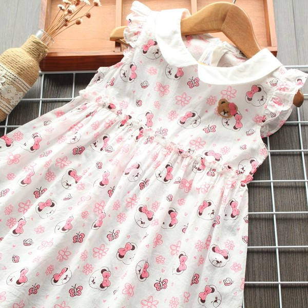 Модерна детска рокля с къс ръкав - разкроен модел