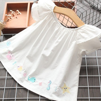 Нов модел детска блуза с овално деколте за момичета