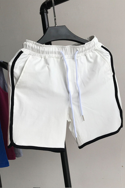 Ежедневни мъжки шорти с връзки и кант