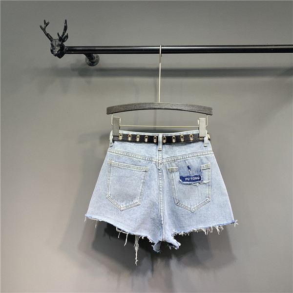 Нов модел къси дамски дънкови панталони с висока талия