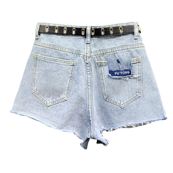 Нов модел къси дамски дънкови панталони с висока талия