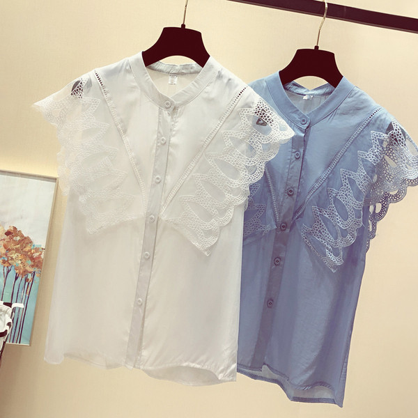 Ženska košulja s gumbima i čipkom