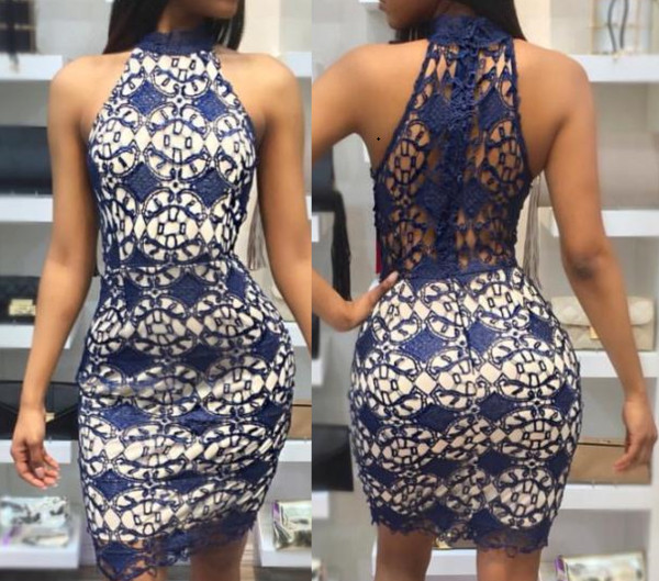 Стилна дамска къса рокля с дантела и голи рамене 