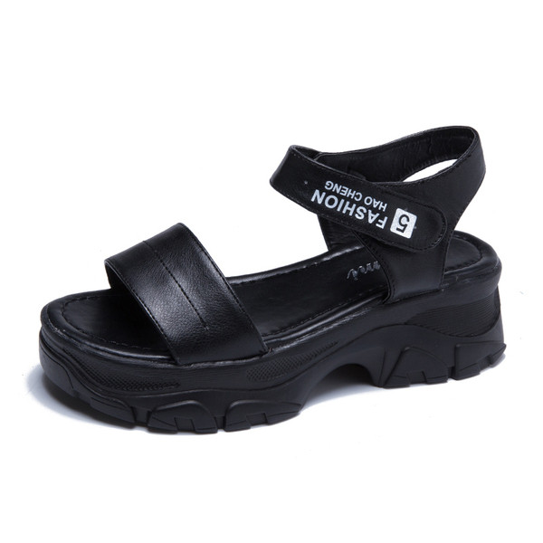 Ежедневни дамски сандали с лепенки от еко кожа