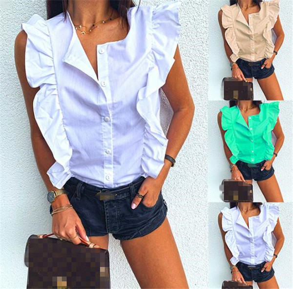 Ежедневна дамска риза с копчета и къдри 