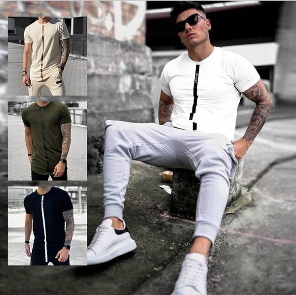 Нов модел мъжка тениска с овално деколте и къс ръкав