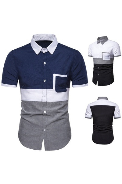 Ανδρικό πουκάμισο μοντέρνο με κλασικό γιακά και τσέπη