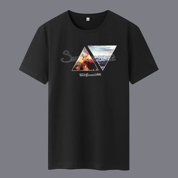 Muška majica s aplikacijom u boji i natpisom