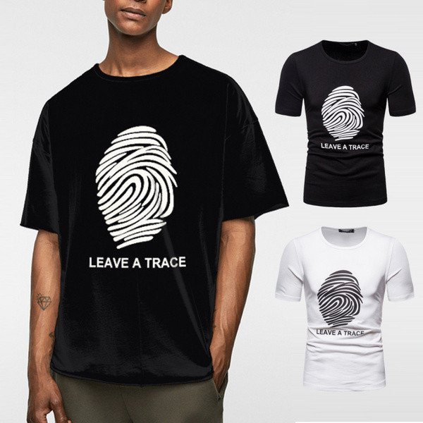 Ежедневна мъжка тениска с надпис и къс  ръкав