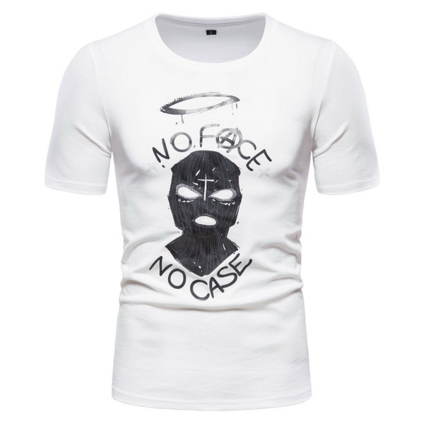 Vabaaja meeste t-särk aplikatsiooni, ovaalse kaelusega ja lühikeste varrukatega