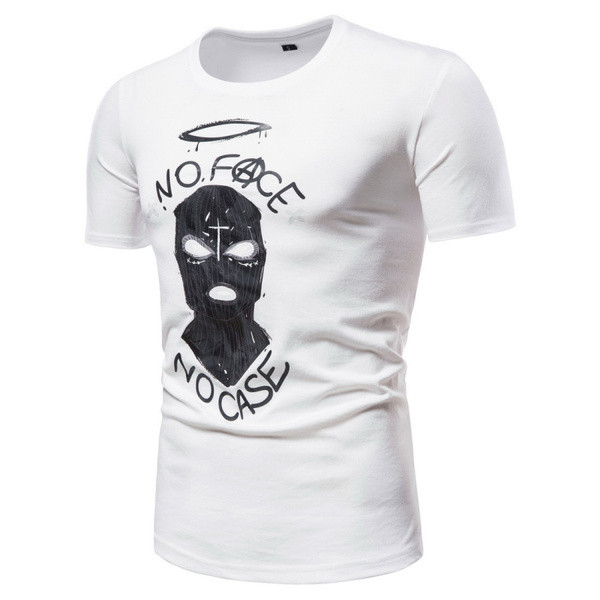 Vabaaja meeste t-särk aplikatsiooni, ovaalse kaelusega ja lühikeste varrukatega