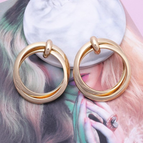 Casual γυναικεία σκουλαρίκια με στρογγυλό σχήμα - δύο μοντέλα