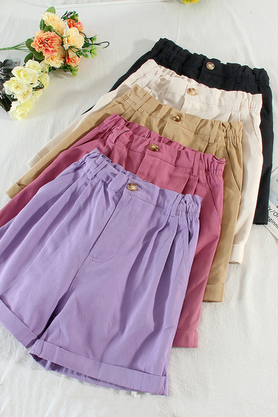 Ежедневни къси дамски панталони с ластична талия 