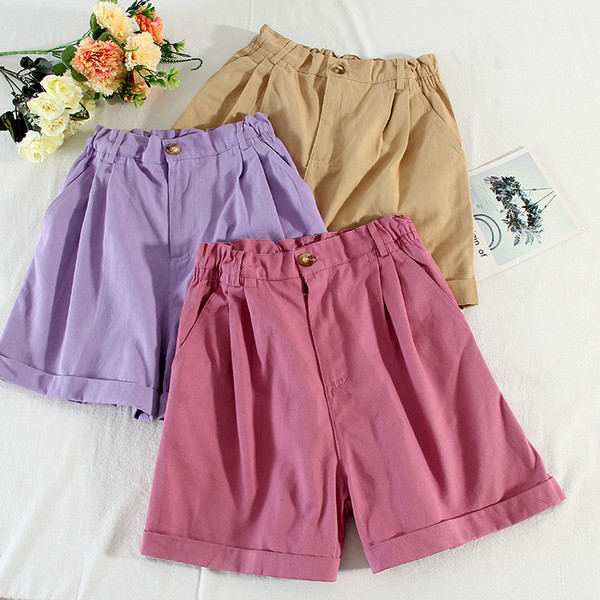 Ежедневни къси дамски панталони с ластична талия 