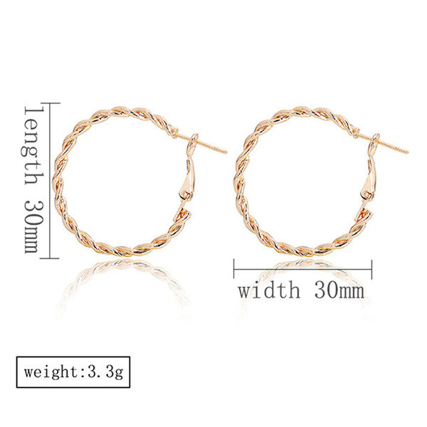 Cercei de dama actuali in culoare aurie - forma rotunda