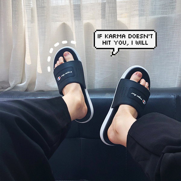 Papuci casual de cauciuc pentru barbati cu talpa plate