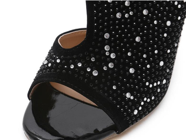 UUS luku ja kivikestega naiste kõrge kontsaga kingade mudel