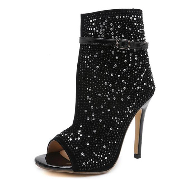 UUS luku ja kivikestega naiste kõrge kontsaga kingade mudel