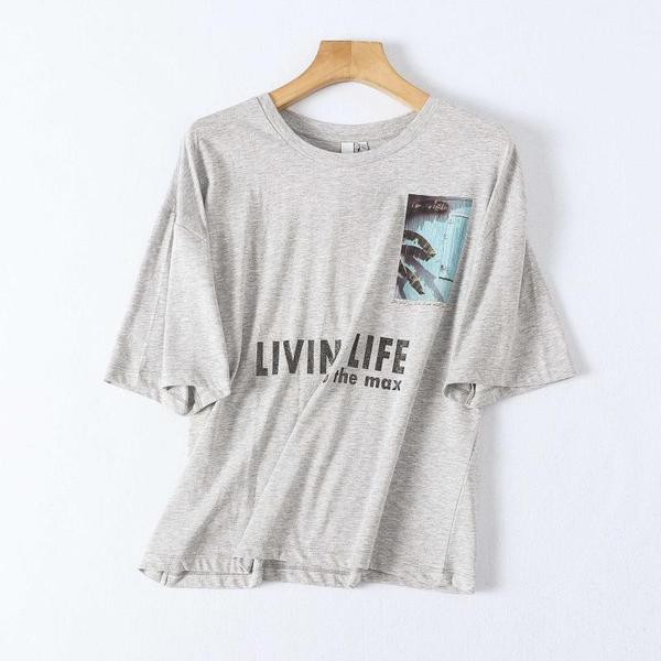 Dnevna široka majica s natpisom i printom