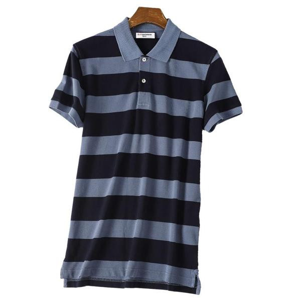 Bluză bărbătească în dungi, cu guler și nasturi