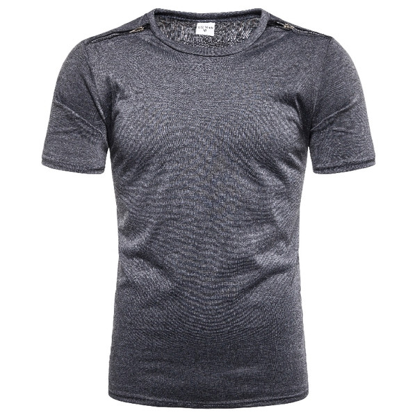 Moodne lühikeste varrukate ja lukuga meeste T-särk