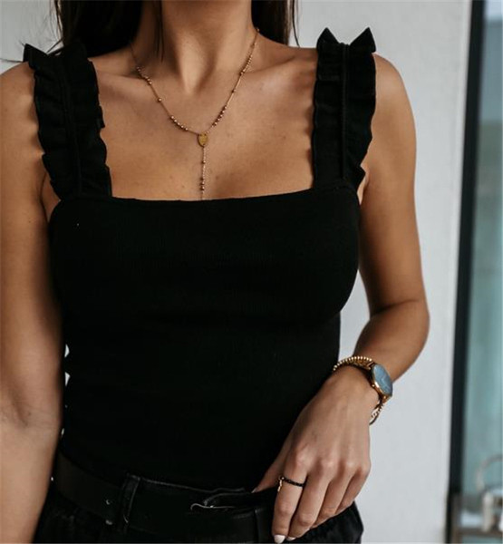 Καθημερινό γυναικείο αμάνικο με φαρδύ λουράκι - προσαρμοσμένο μοντέλο