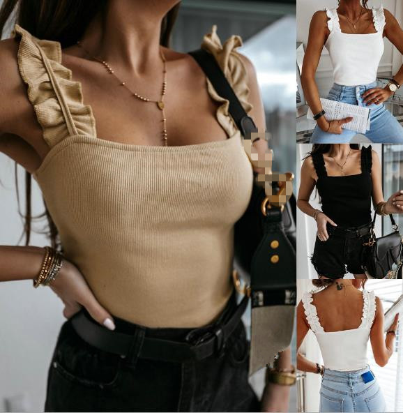 Καθημερινό γυναικείο αμάνικο με φαρδύ λουράκι - προσαρμοσμένο μοντέλο