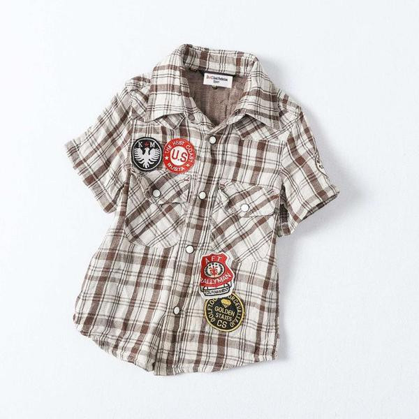 Vaikiški marškinėliai trumpomis rankovėmis ir sagomis tinka berniukams