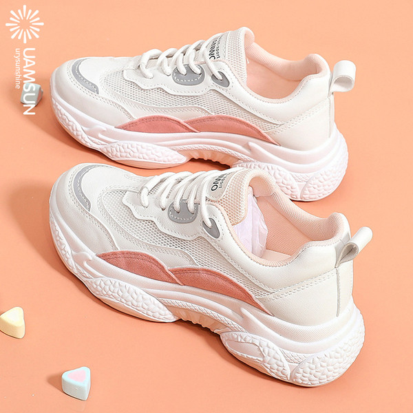 Casual γυναικεία πάνινα παπούτσια με τραχιά σόλα και κορδόνια