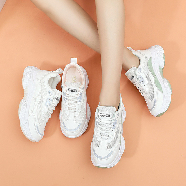 Casual γυναικεία πάνινα παπούτσια με τραχιά σόλα και κορδόνια