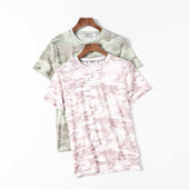 Tricou de vară pentru bărbați cu mâneci scurte și model de camuflaj