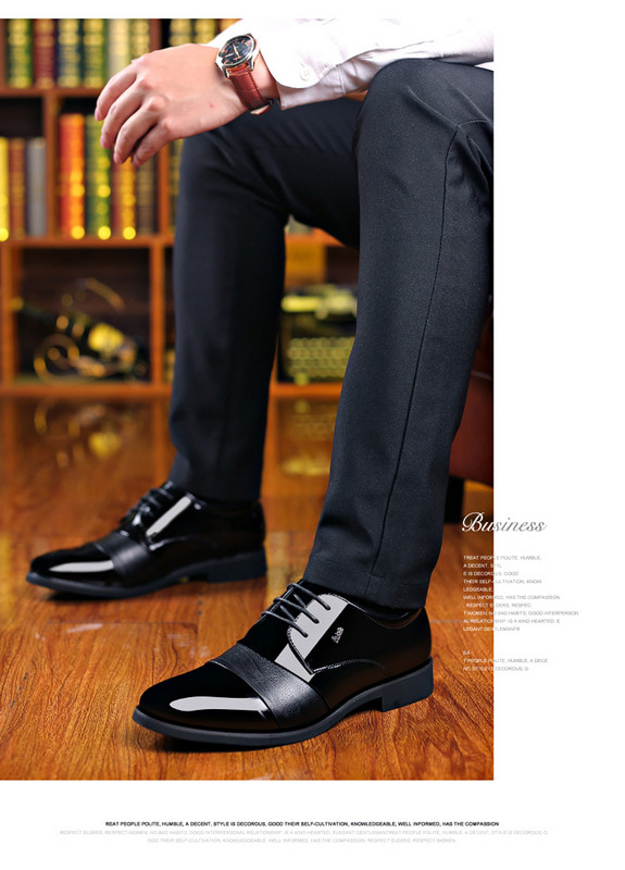 Férfi elegáns műbőr cipő fűzős