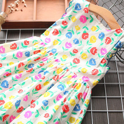 Rochie pentru copii cu flori taiate cu decolteu oval