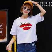 Tricou casual dama model larg cu maneca scurta si aplicatie