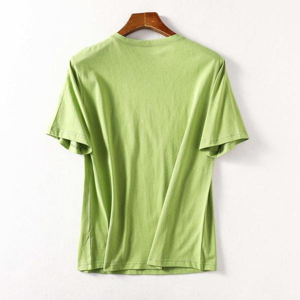 Női alkalmi póló zöld színű felirattal