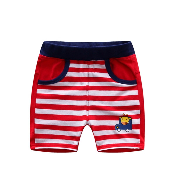 Alkalmi csíkos gyerek rövidnadrág fiúknak rátéttel