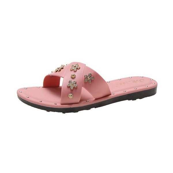 Új modell női papucs lapos talpon és díszítő kövekkel