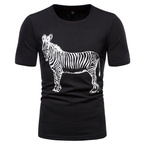 Alkalmi férfi póló rátéttel és rövid ujjal