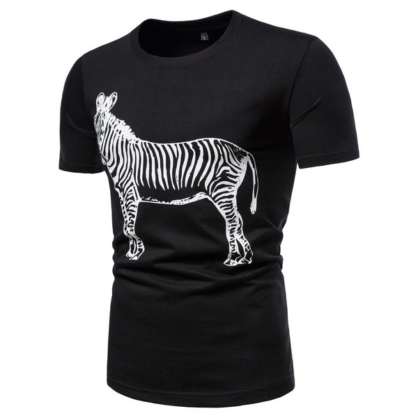 Alkalmi férfi póló rátéttel és rövid ujjal