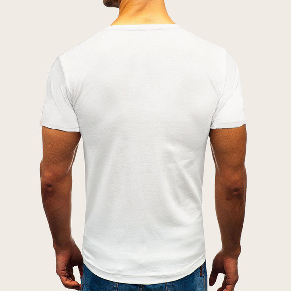 Modern férfi póló, virágmintás, rövid ujjú