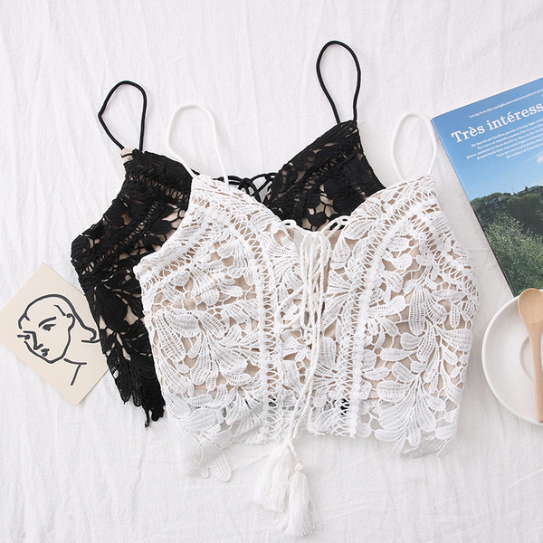 Új modell rövid csipkés női akasztófelső vékony pánttal