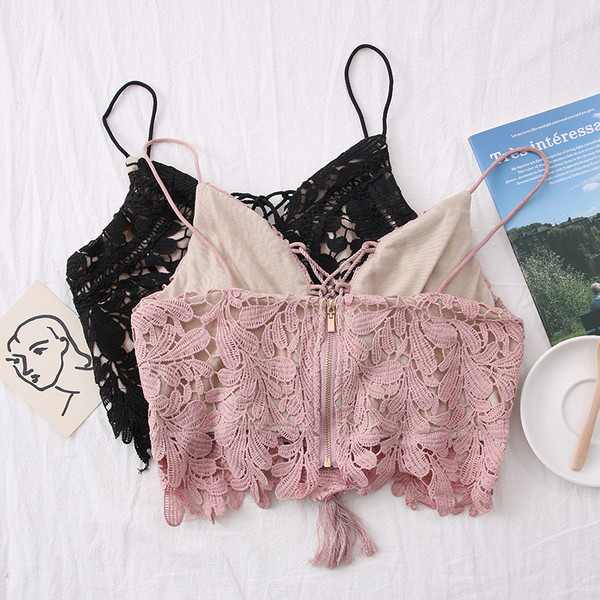 Új modell rövid csipkés női akasztófelső vékony pánttal