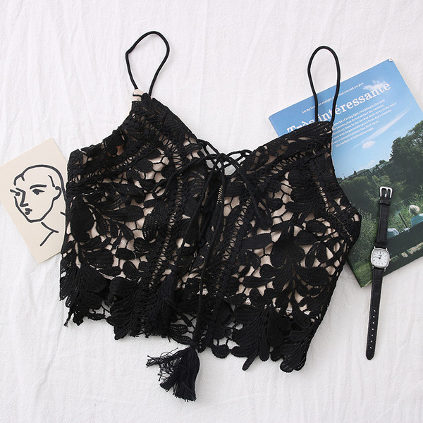 Új modell rövid csipkés női akasztófelső vékony pánttal