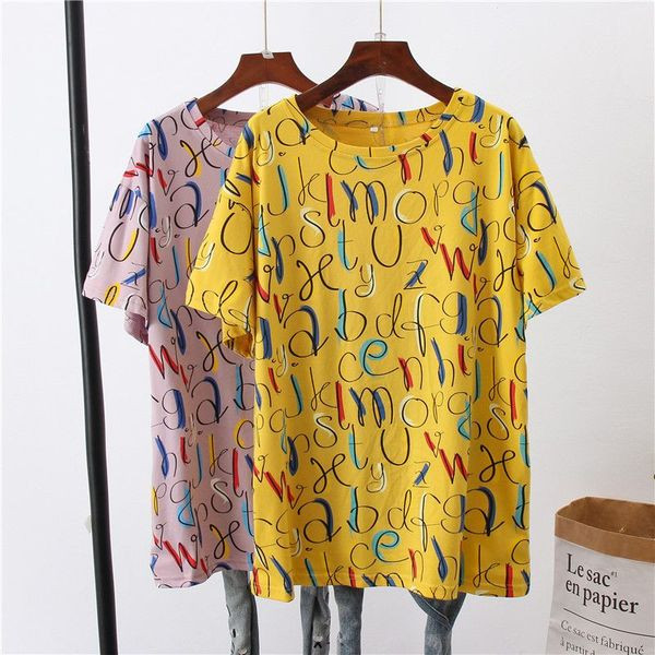 Alkalmi női póló rövid ujjal, színes mintával